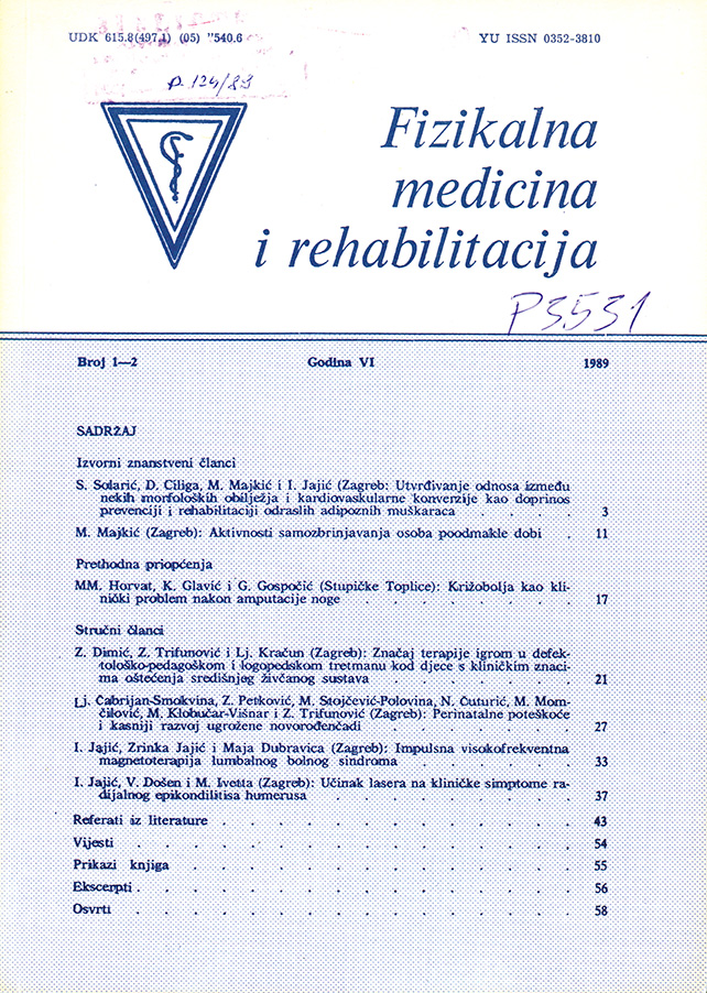 Fizikalna i rehabilitacijska medicina – god 1989 br 1 – 2