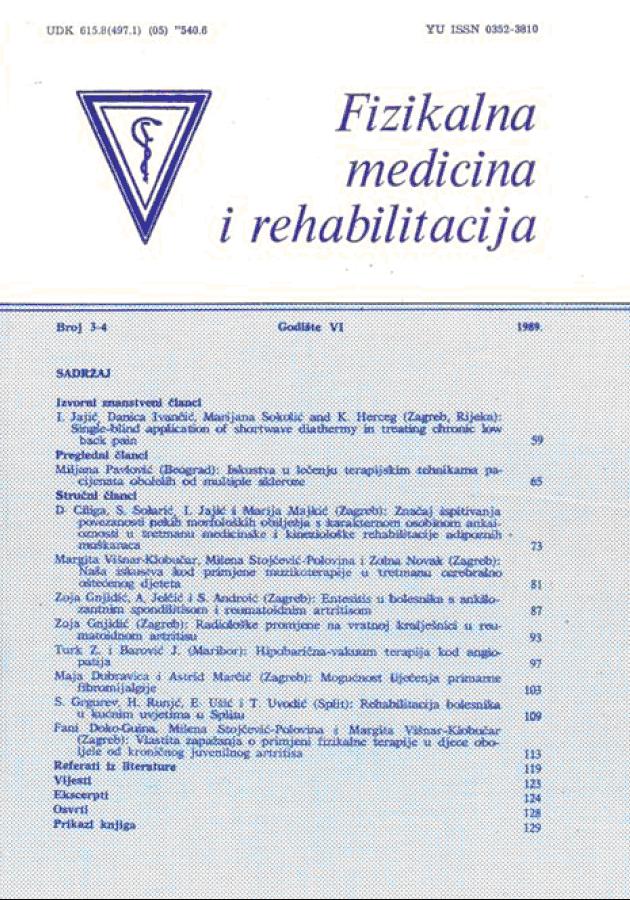 Fizikalna i rehabilitacijska medicina – god 1989 br 3 – 4