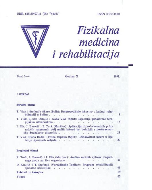 Fizikalna i rehabilitacijska medicina – god 1993 br 3 – 4