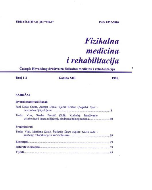 Fizikalna i rehabilitacijska medicina – god 1996 br 1 – 2