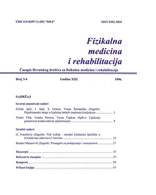 Fizikalna i rehabilitacijska medicina – god 1996 br 3 – 4