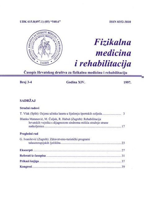 Fizikalna i rehabilitacijska medicina – god 1997 br 3 – 4