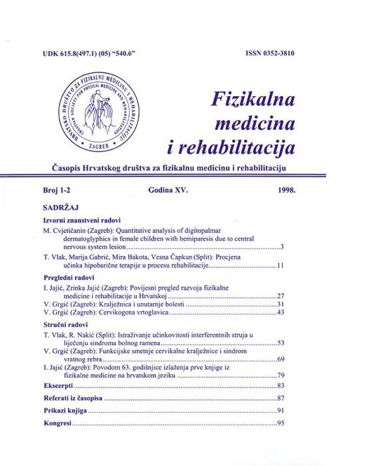 Fizikalna i rehabilitacijska medicina – god 1998 br 1 – 2